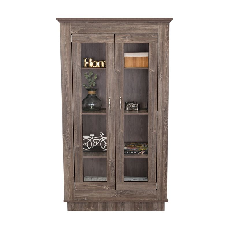 Viitriina 2 Puertas 3 Estantes Fm-005C Café Oscuro-6