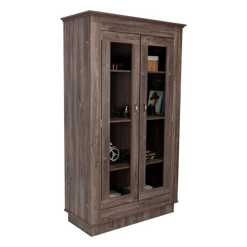 Viitriina 2 Puertas 3 Estantes Fm-005C Café Oscuro-7