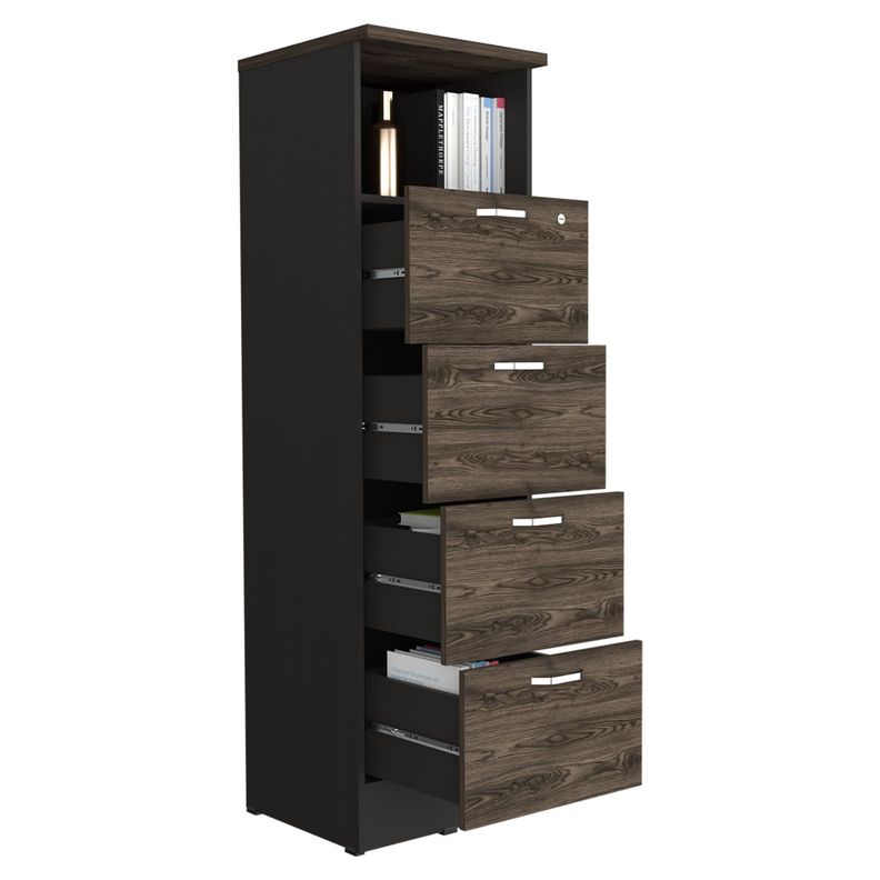 CAJONERA 161,6X47,5X45 CM FM-004N NEGRO Y CAFÉ OSCURO-3