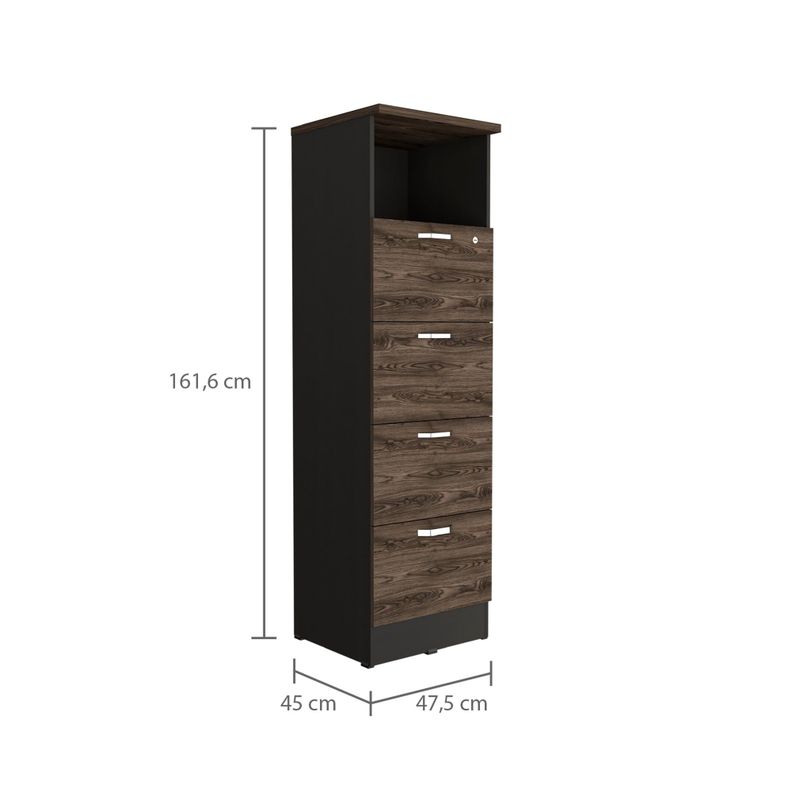 CAJONERA 161,6X47,5X45 CM FM-004N NEGRO Y CAFÉ OSCURO-5