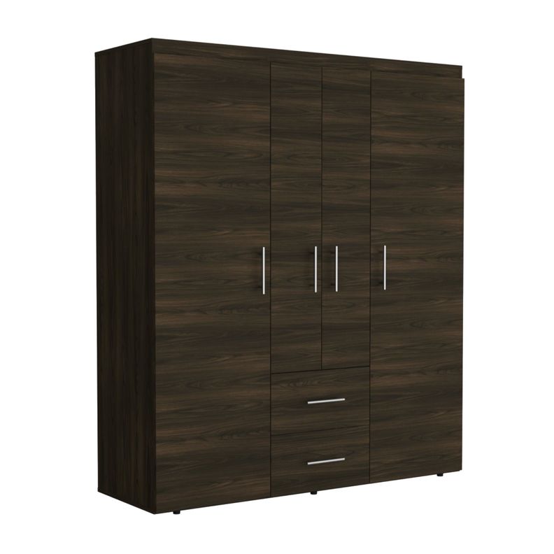 CLOSET 4 PUERTAS 2 CAJONES FM-020O - CAFÉ OSCURO-0