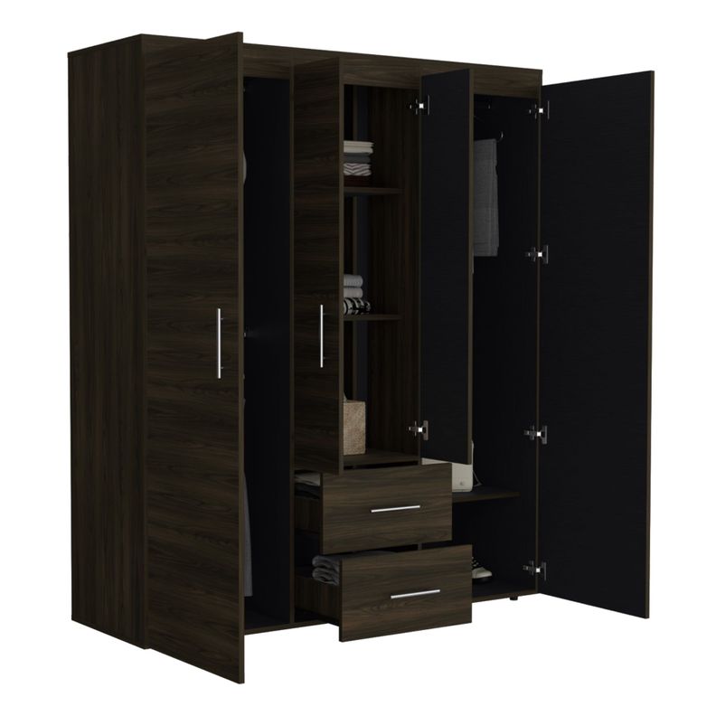 CLOSET 4 PUERTAS 2 CAJONES FM-020O - CAFÉ OSCURO-3