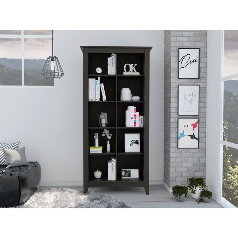 LIBRERO 8 ESTANTES FM-001W - NEGRO-4