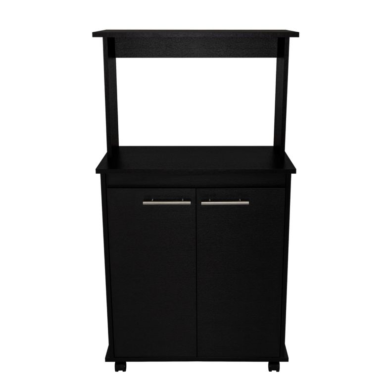 Mueble Microondas Con Ruedas 2 Puertas Fm-004N Negro-1