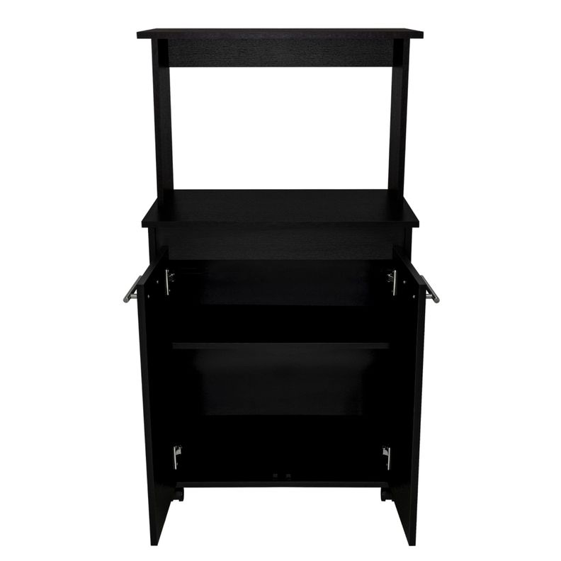 Mueble Microondas Con Ruedas 2 Puertas Fm-004N Negro-4