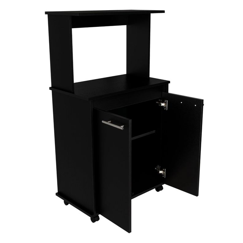 Mueble Microondas Con Ruedas 2 Puertas Fm-004N Negro-5