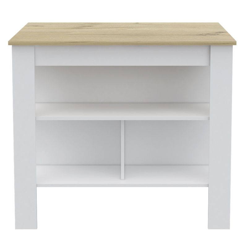 ISLA DE COCINA 103x70x90 CM FM-009A CAFÉ CLARO Y BLANCO-0