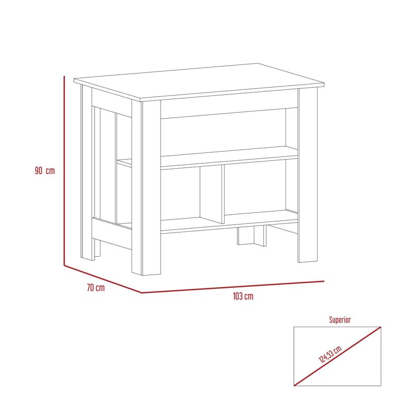 ISLA DE COCINA 103x70x90 CM FM-009A CAFÉ CLARO Y BLANCO-4