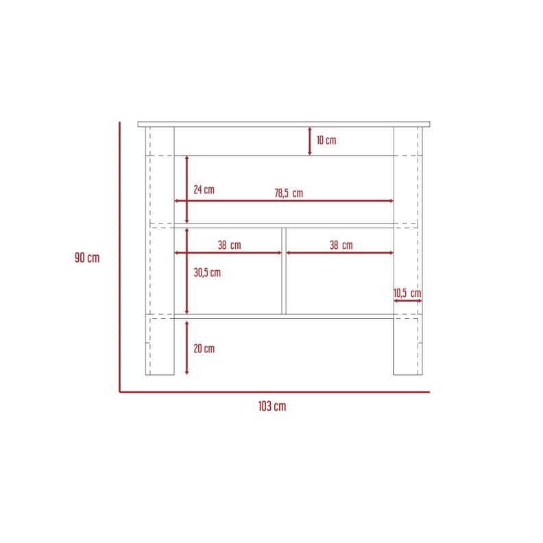 ISLA DE COCINA 103x70x90 CM FM-009A CAFÉ CLARO Y BLANCO-5