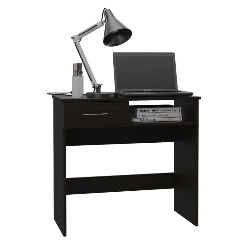 ESCRITORIO 1 CAJON + ESTANTE 5 REPISAS FM-011N NEGRO-2