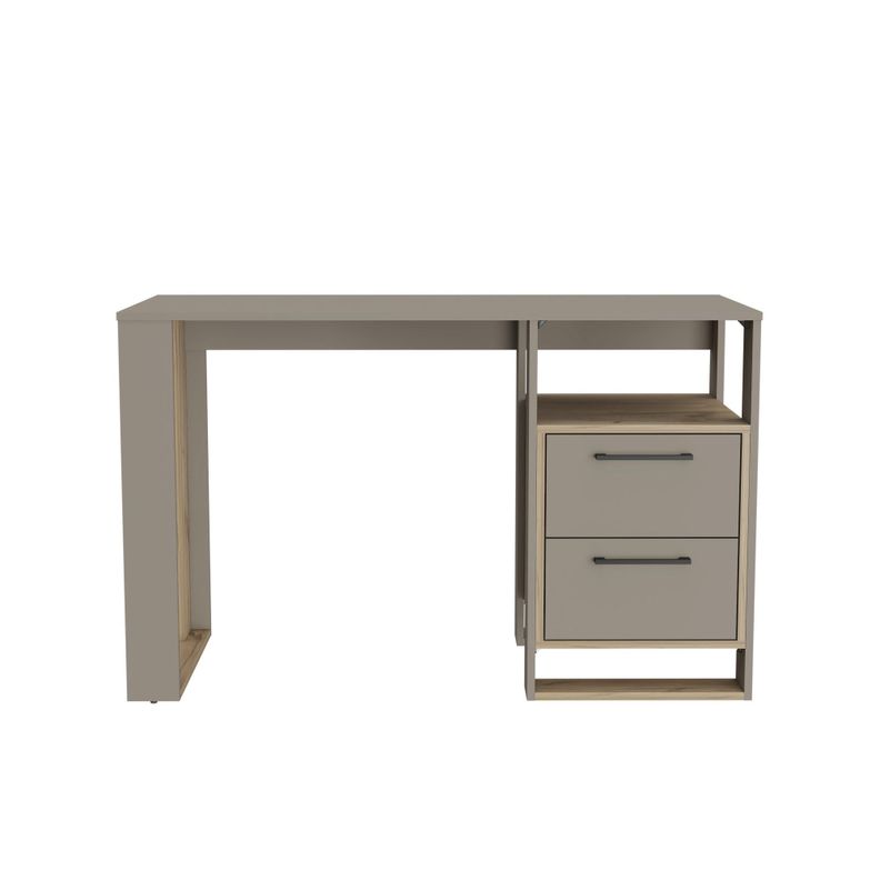 ESCRITORIO 2 CAJONES FM-056G - GRIS MATE-1