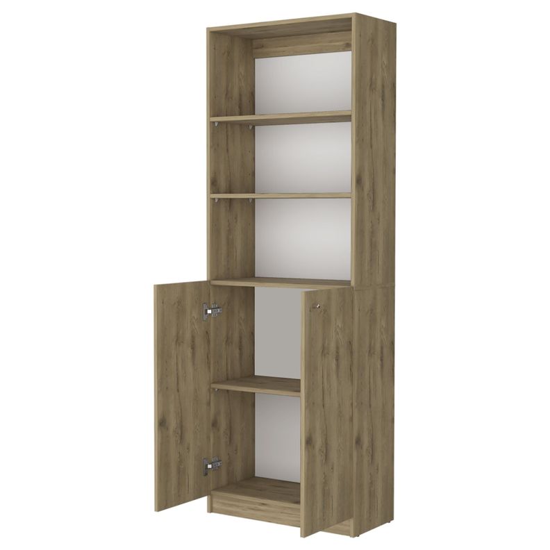 LIBRERO ESTANTE 2 PUERTAS MELAMINA FM-020C CAFE CLARO-1