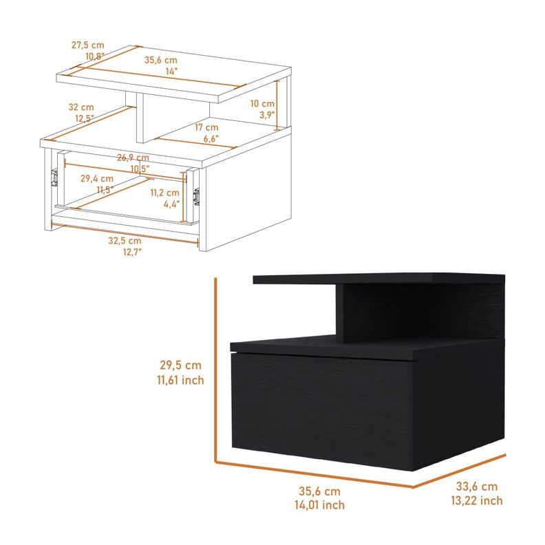 VELADOR FLOTANTE 1 CAJÓN FM-007N - NEGRO-6