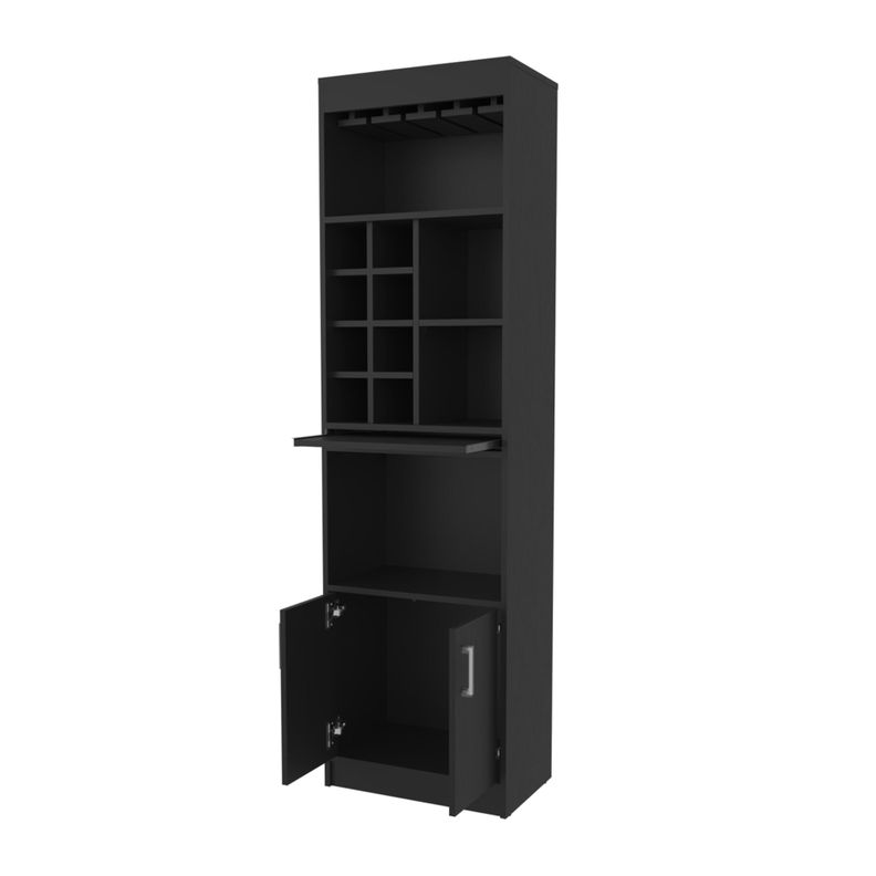 BAR ALTO 8 BOTELLEROS REPISA EXTENSIBLE FM-012N NEGRO-1