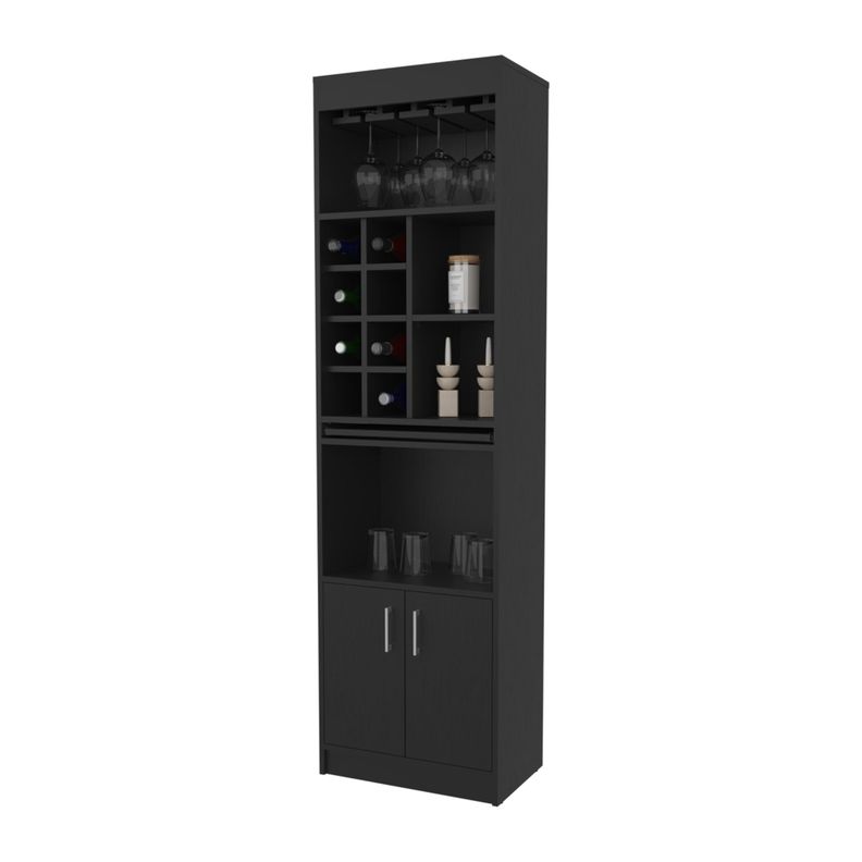BAR ALTO 8 BOTELLEROS REPISA EXTENSIBLE FM-012N NEGRO-2