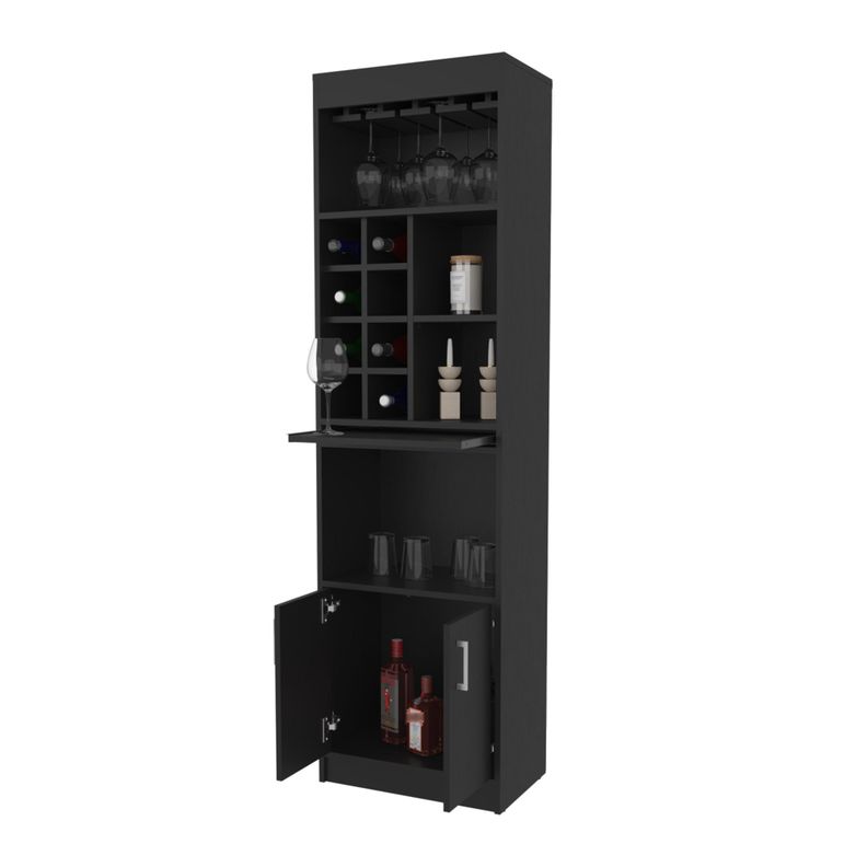 BAR ALTO 8 BOTELLEROS REPISA EXTENSIBLE FM-012N NEGRO-3