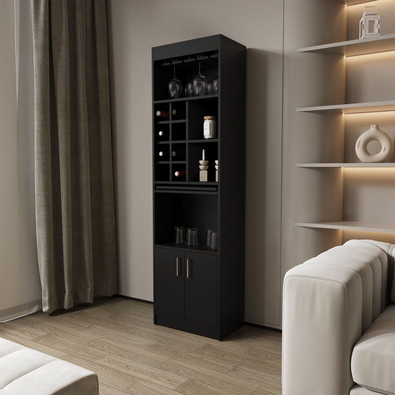 BAR ALTO 8 BOTELLEROS REPISA EXTENSIBLE FM-012N NEGRO-4