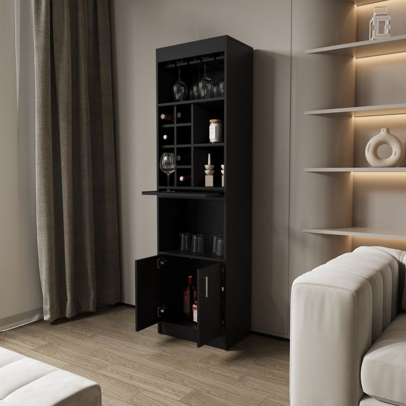 BAR ALTO 8 BOTELLEROS REPISA EXTENSIBLE FM-012N NEGRO-5