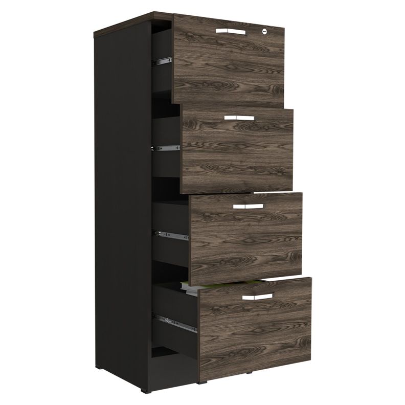 CAJONERA 132,2X47X5X45 CM FM-005N NEGRO Y CAFÉ OSCURO-2