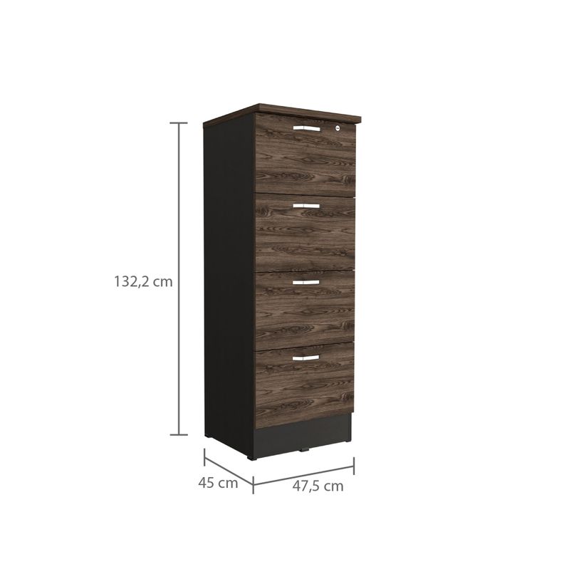 CAJONERA 132,2X47X5X45 CM FM-005N NEGRO Y CAFÉ OSCURO-5