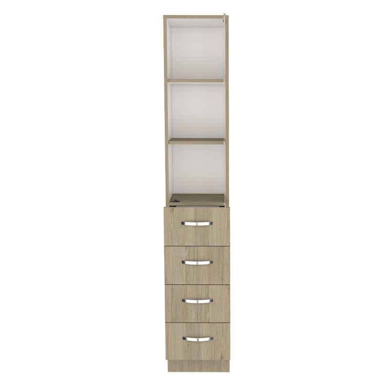TORRE DE BAÑO CON 4 CAJONES FM-001C - CAFE CLARO-0