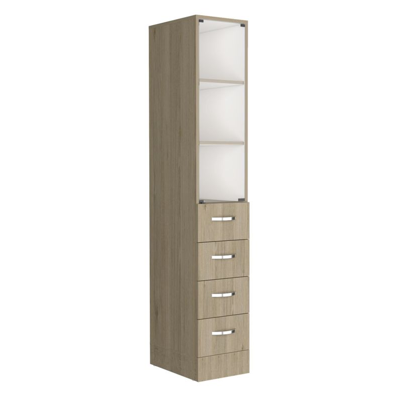 TORRE DE BAÑO CON 4 CAJONES FM-001C - CAFE CLARO-1