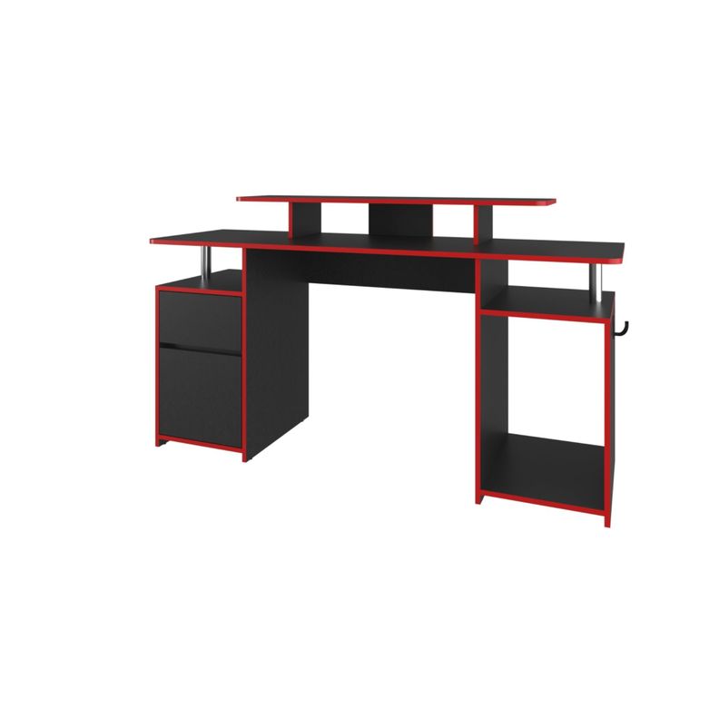 ESCRITORIO GAMER 1 PUERTA 1 CAJON FM 054N NEGRO Y ROJO-0