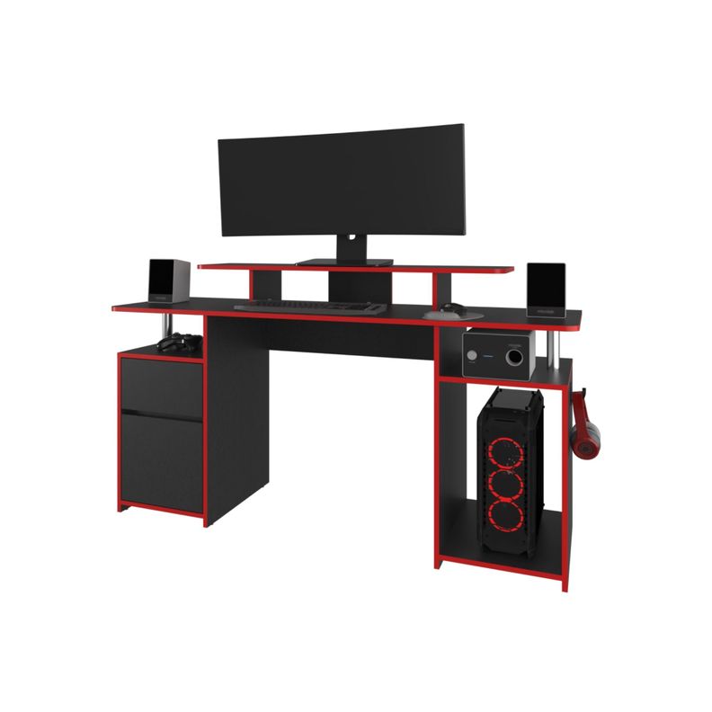 ESCRITORIO GAMER 1 PUERTA 1 CAJON FM 054N NEGRO Y ROJO-2