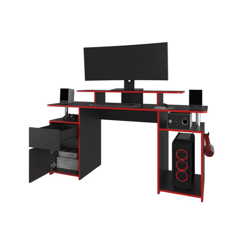ESCRITORIO GAMER 1 PUERTA 1 CAJON FM 054N NEGRO Y ROJO-3