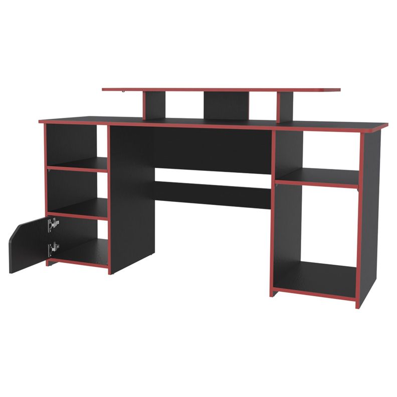 ESCRITORIO GAMER 88,5X157,1X50 CM FM-045N NEGRO Y ROJO-1