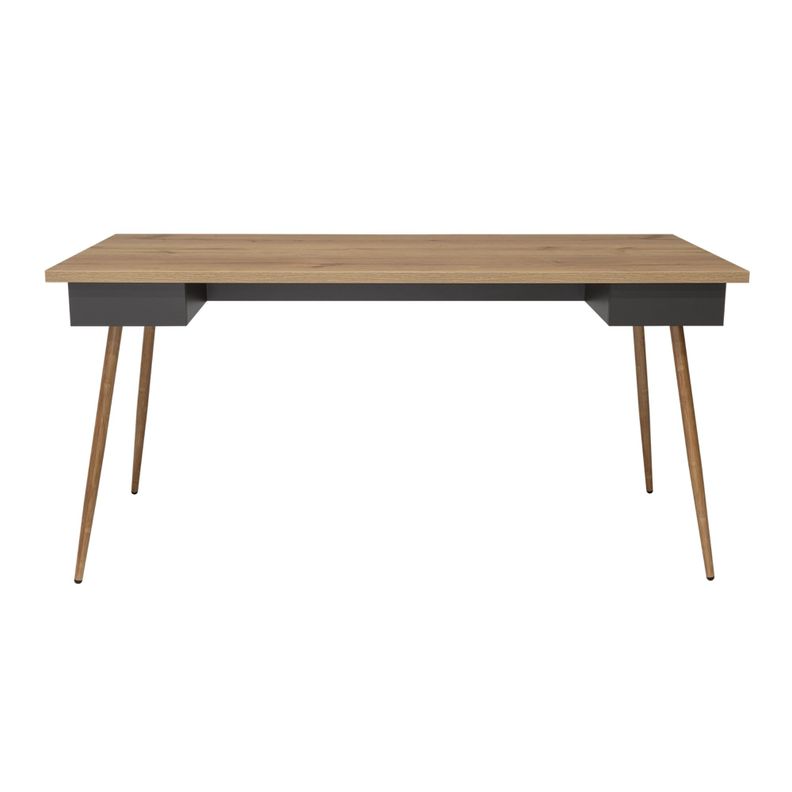 ESCRITORIO 150X73,5X63 CM FM-044C CAFÉ CLARO Y PLOMO-1