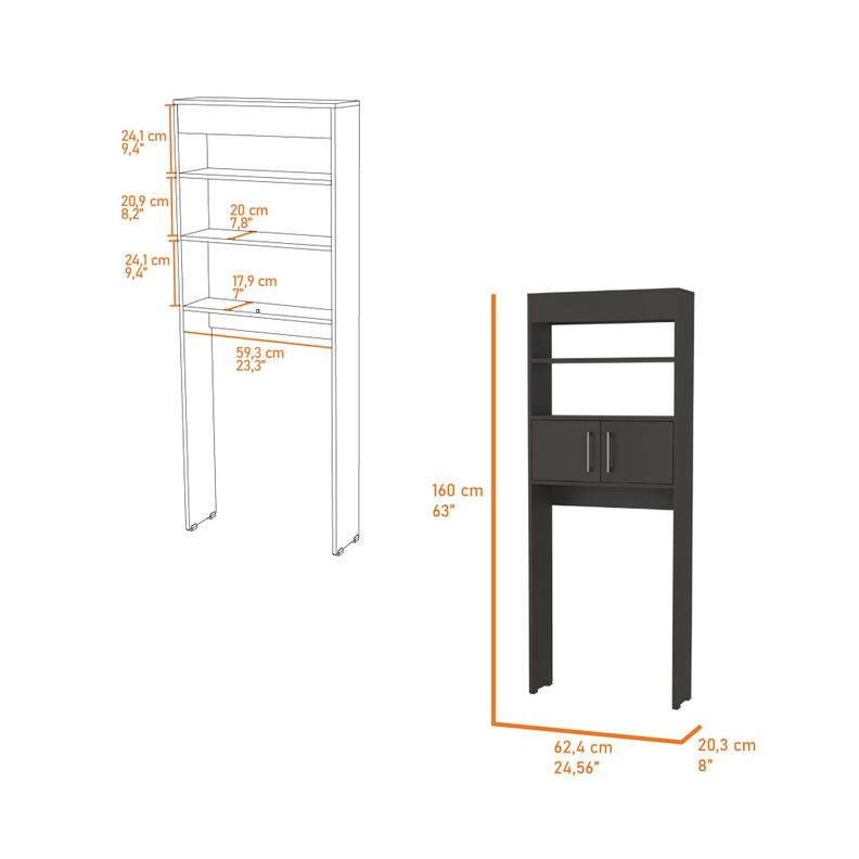 OPTIMIZADOR DE BAÑO CON 2 PUERTAS FM-008N - NEGRO-6