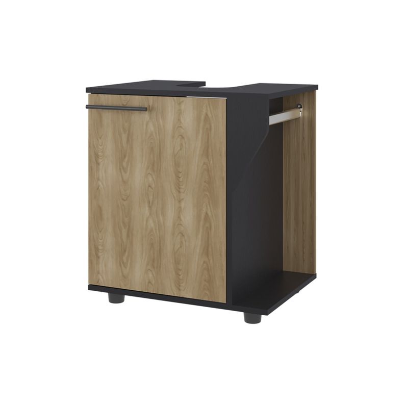 Mueble Para Lavamanos 1 Puerta Negro Y Cafe Claro