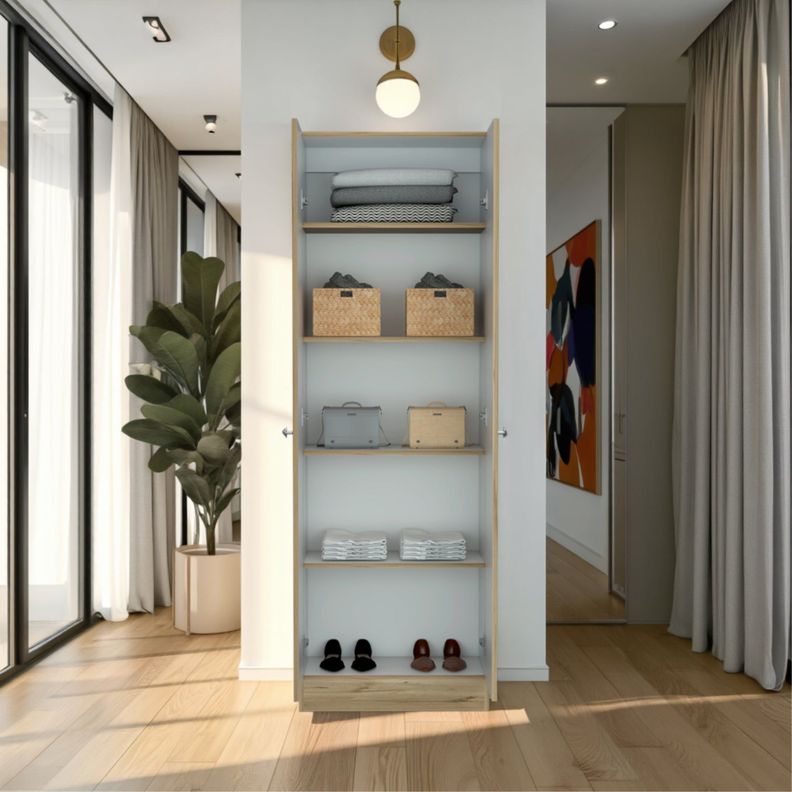 Closet 2 Puertas 5 Repisas Fm-010C Café Claro-8