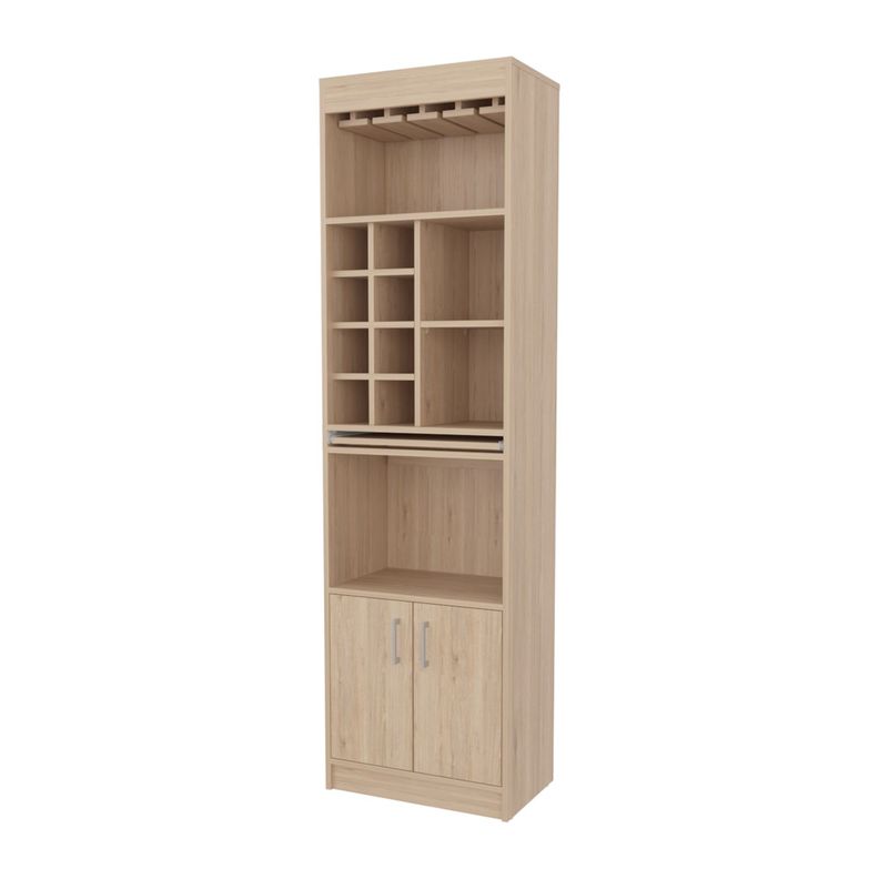BAR ALTO 8 BOTELLEROS REPISA EXTENSIBLE FM-012A - CAFE CLARO-0
