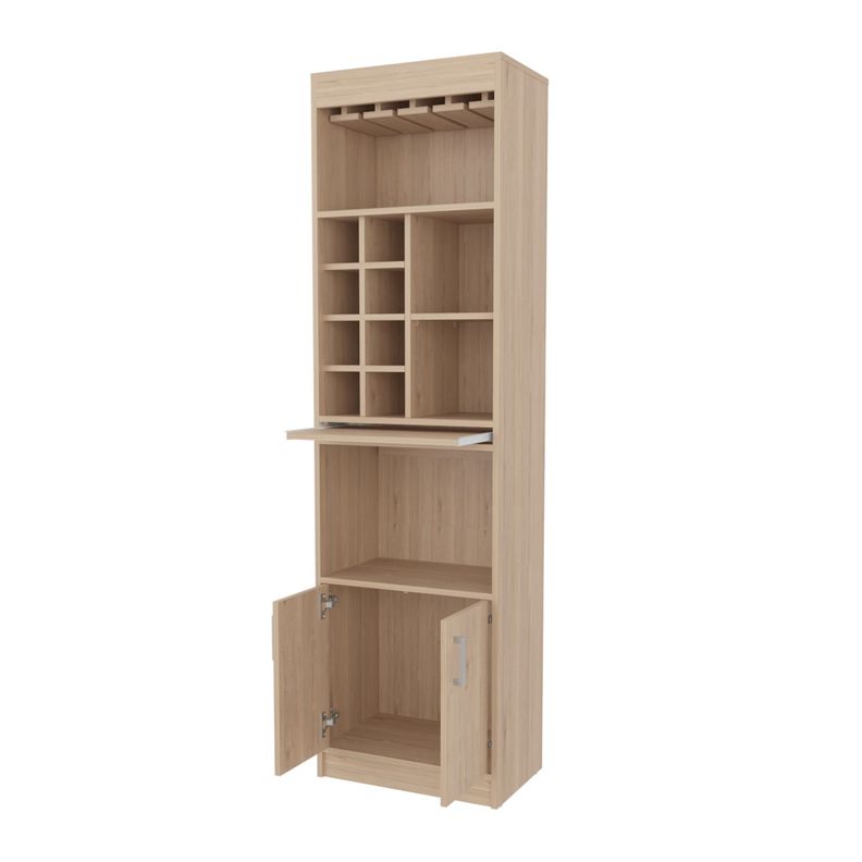 BAR ALTO 8 BOTELLEROS REPISA EXTENSIBLE FM-012A - CAFE CLARO-1