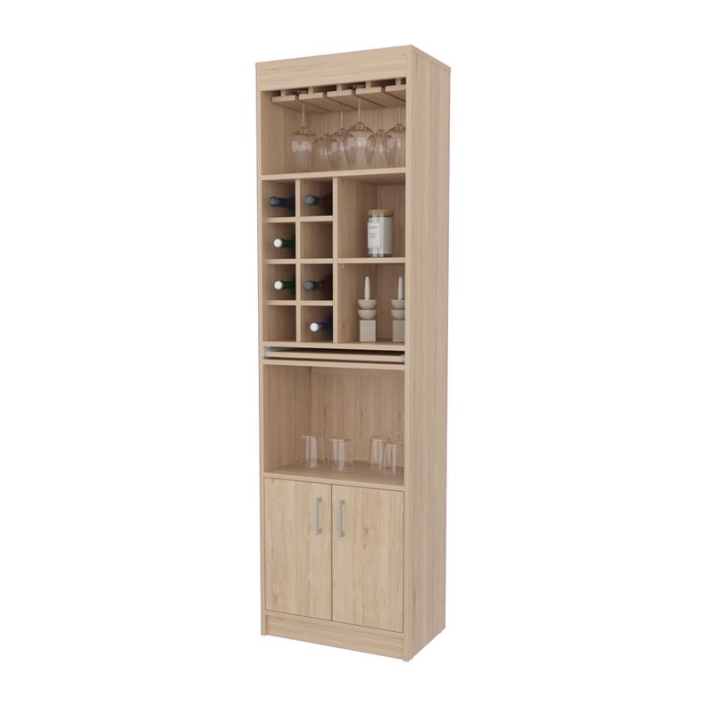 BAR ALTO 8 BOTELLEROS REPISA EXTENSIBLE FM-012A - CAFE CLARO-2