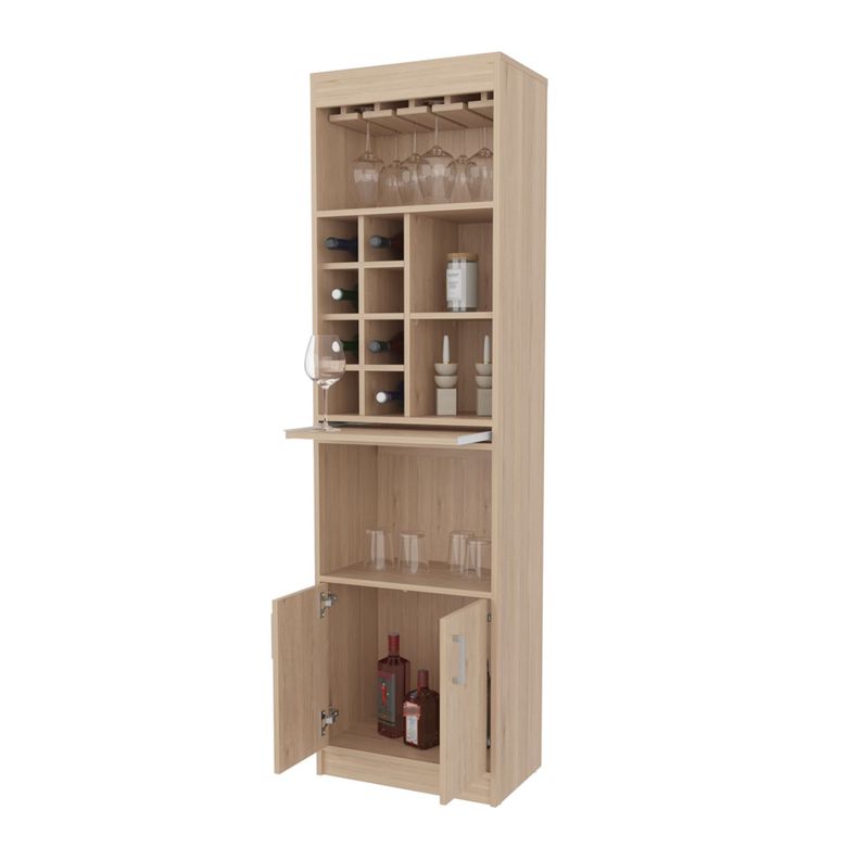 BAR ALTO 8 BOTELLEROS REPISA EXTENSIBLE FM-012A - CAFE CLARO-3
