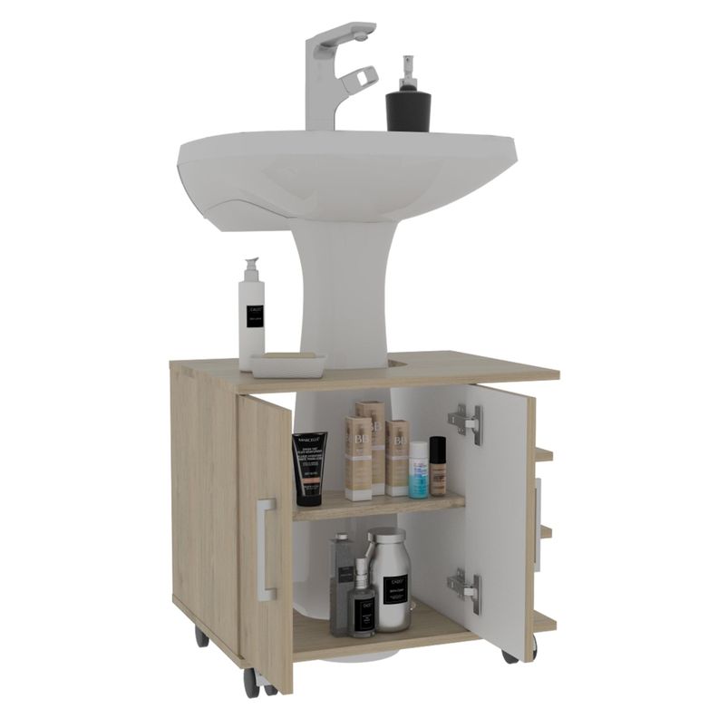 MUEBLE BAÑO 2 PUERTAS FM-003C CAFÉ CLARO-3
