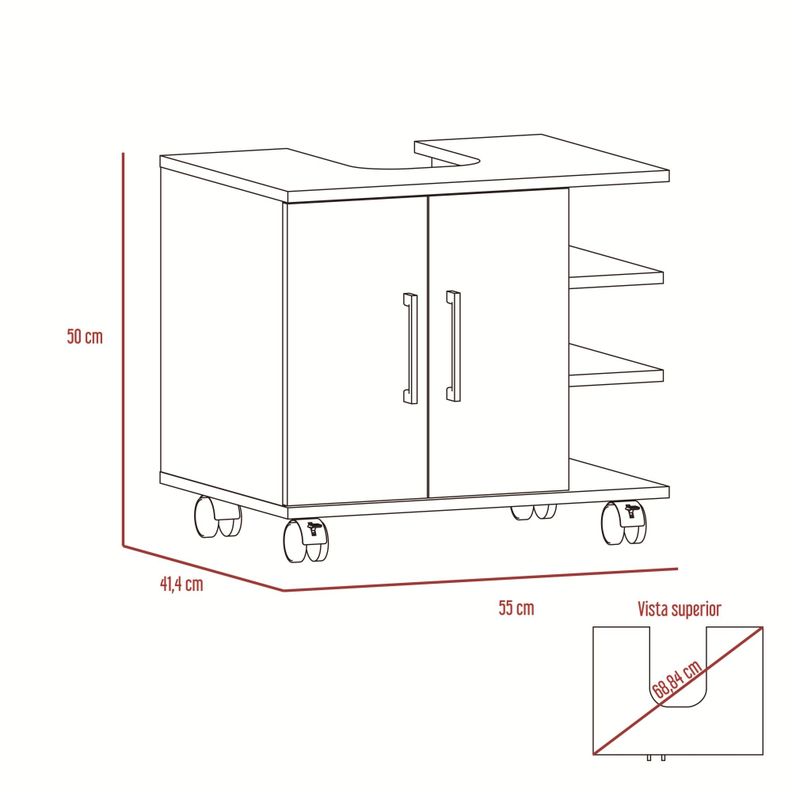 MUEBLE BAÑO 2 PUERTAS FM-003C CAFÉ CLARO-6