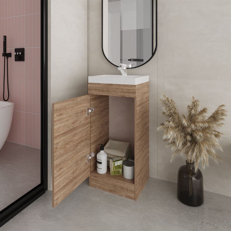MUEBLE VANITORIO 1 PUERTA FM-005C CAFÉ CLARO-5