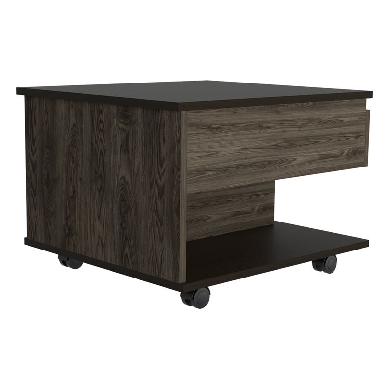 MESA DE CENTRO EXTENSIBLE FM-001O - CAFÉ OSCURO Y NEGRO-0