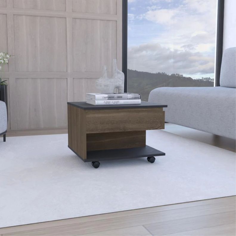 MESA DE CENTRO EXTENSIBLE FM-001O - CAFÉ OSCURO Y NEGRO-4