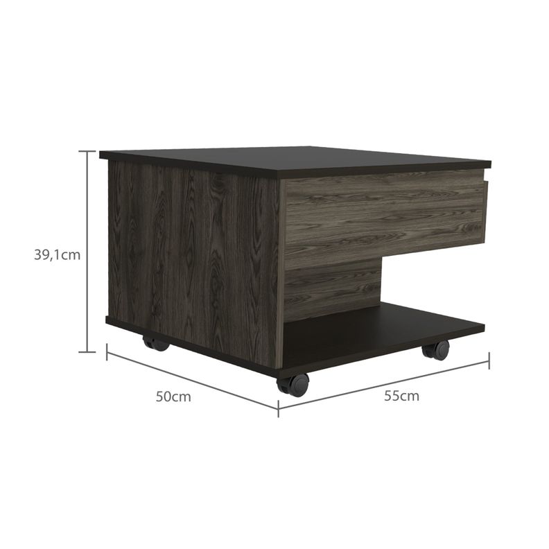 MESA DE CENTRO EXTENSIBLE FM-001O - CAFÉ OSCURO Y NEGRO-6