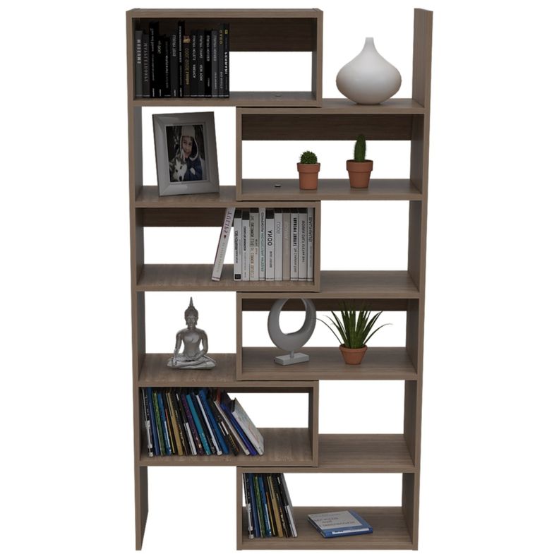 BIBLIOTECA DUALFORMA 11 REPISAS  FM-010C CAFÉ CLARO-2