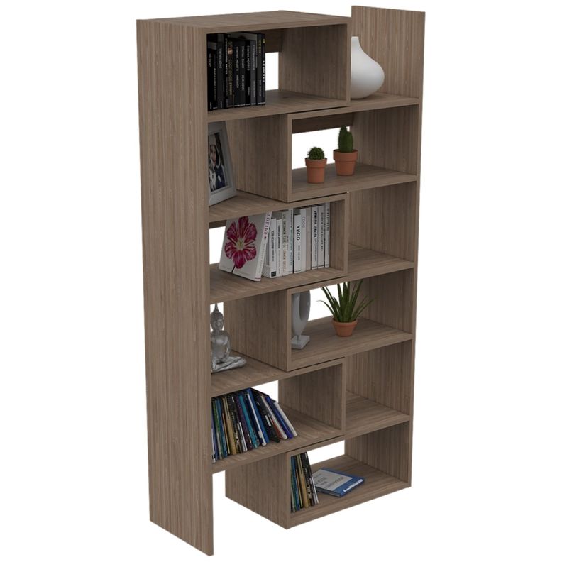 BIBLIOTECA DUALFORMA 11 REPISAS  FM-010C CAFÉ CLARO-3
