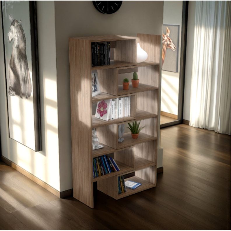 BIBLIOTECA DUALFORMA 11 REPISAS  FM-010C CAFÉ CLARO-4