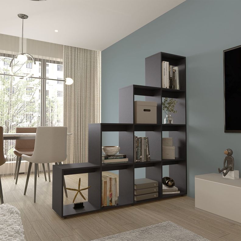 BIBLIOTECA FORMA ESCALERA FM-002N - NEGRO-2