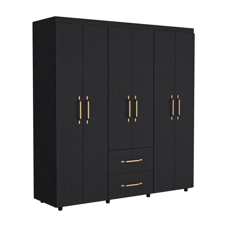 CLOSET 6 PUERTAS 2 CAJONES FM-024N - NEGRO-0