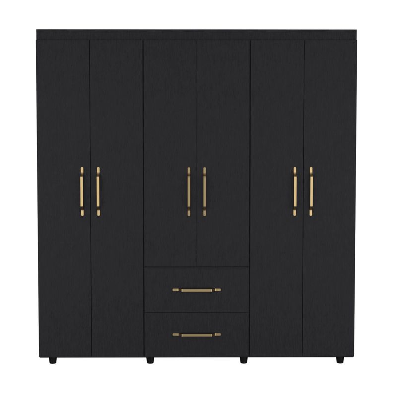 CLOSET 6 PUERTAS 2 CAJONES FM-024N - NEGRO-1